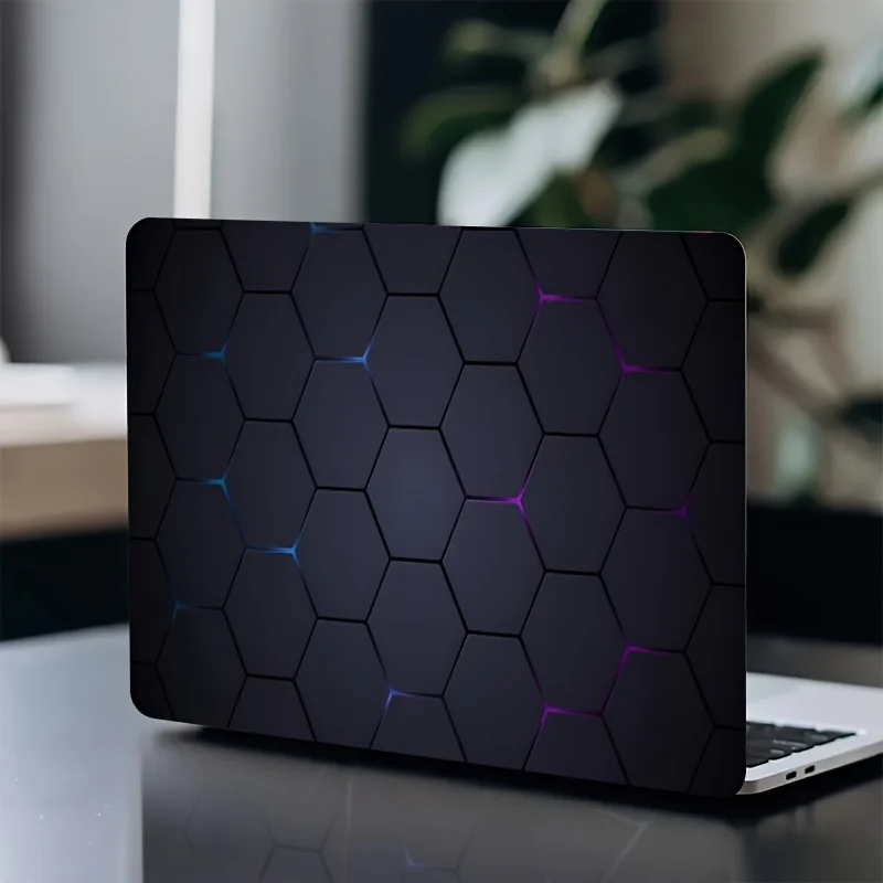 2 Hexagonal Grid Notebook Cover stickers, Scratch Resistant and Waterproof Protective Cover, Suitable for MacBook, HP, Lenovo