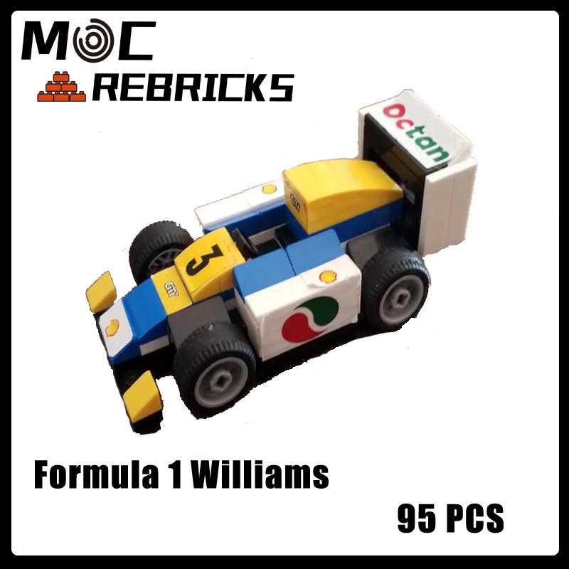 MOC Super Racing Serise Formula 1 Car Williams 1988 Model DIY Assembling Bricks Building Blocks Puzzle Boys Toys Children's Gift