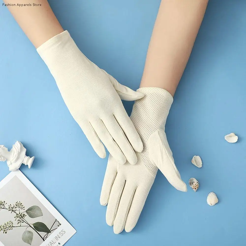 

Fingers Gloves Touch Screen Riding Gloves Anti-slip Summer Sunscreen Gloves Outdoor Mittens Women Driving Gloves Solid Color