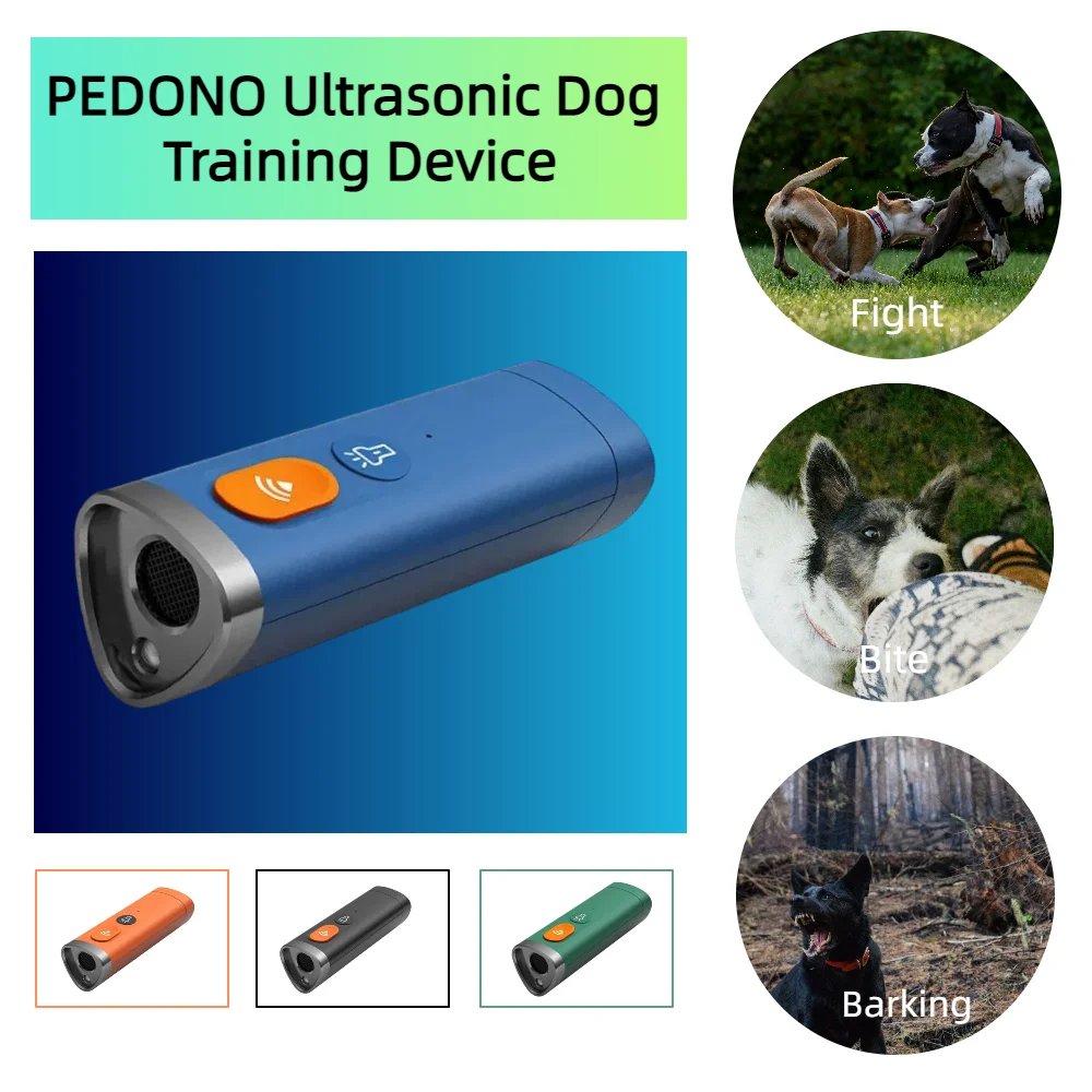 Ultrasonic Dog Repeller with LED Flashlight 16ft Rechargeable High Power Handheld Dog Training Equipment Bark Control Repellent