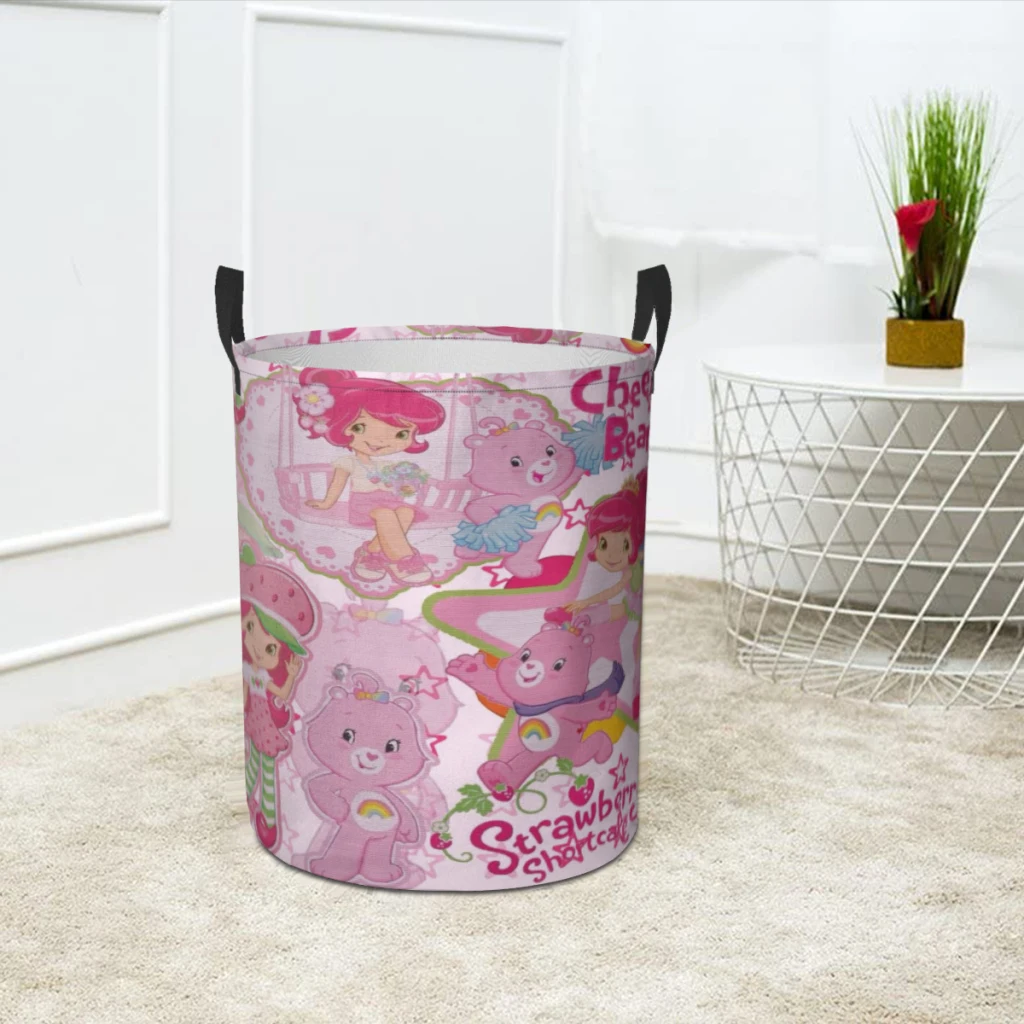 S-Strawberry S-Shortcake Laundry Basket Clothes Organizer Foldable Storage Bucket Bathroom Waterproof Clothing Storage Basket