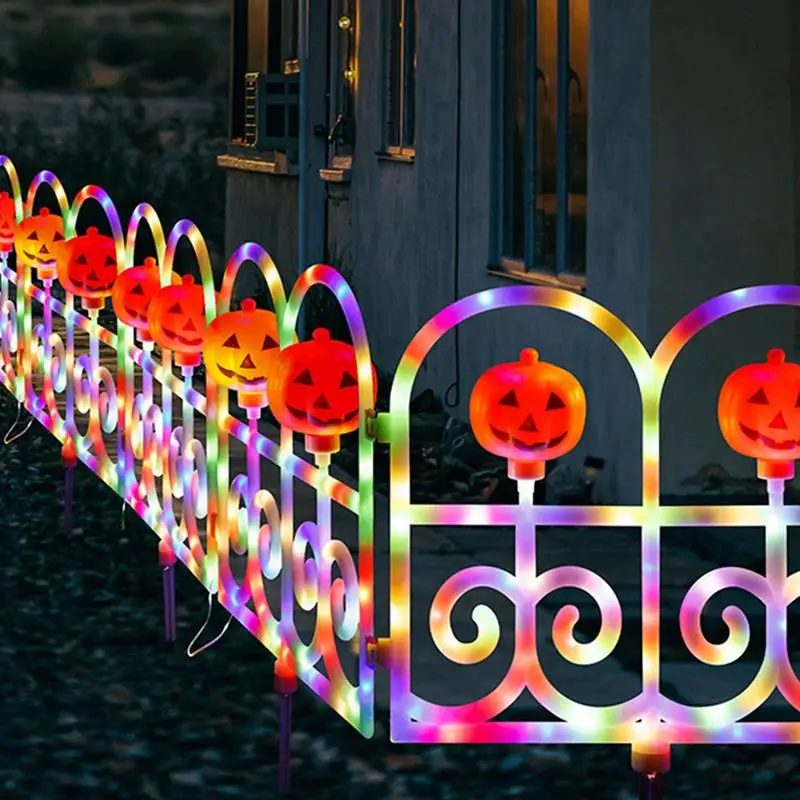 Lighted Garden Fence 2X Solar Powered Christmas Decorations Lighted Garden Fence Waterproof Lighting Fence Decoration For Patio