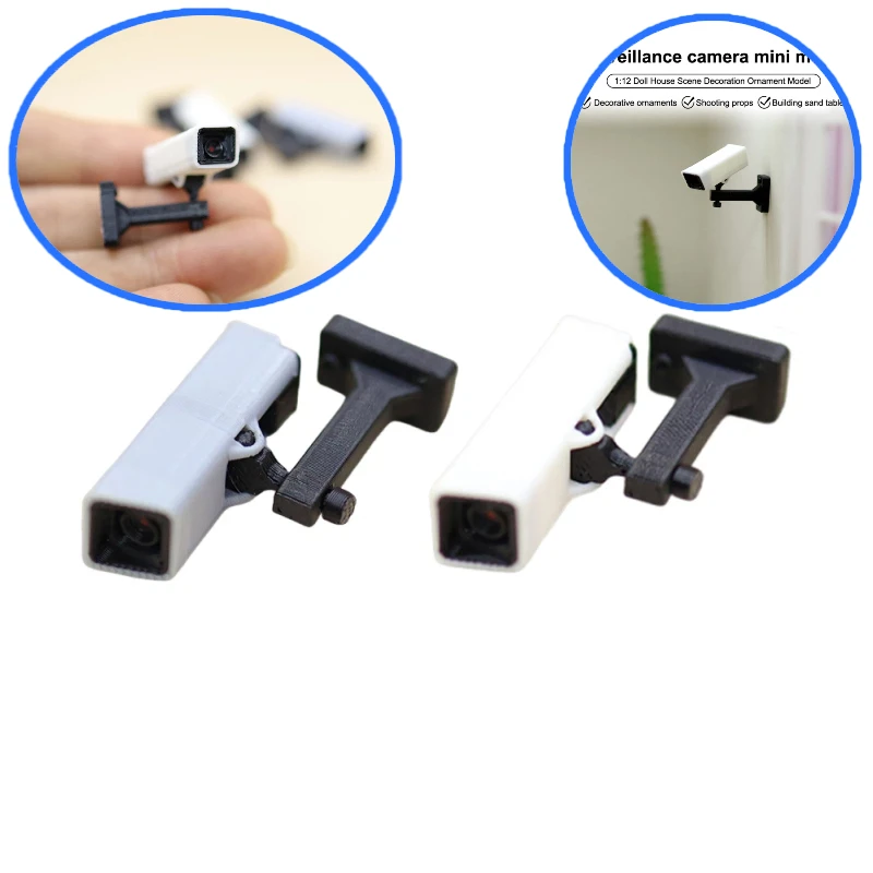 1PCS 1/12 Scale Miniature Surveillance Camera for Dollhouse Decor, Home Dolls Micro Scene Accessory
