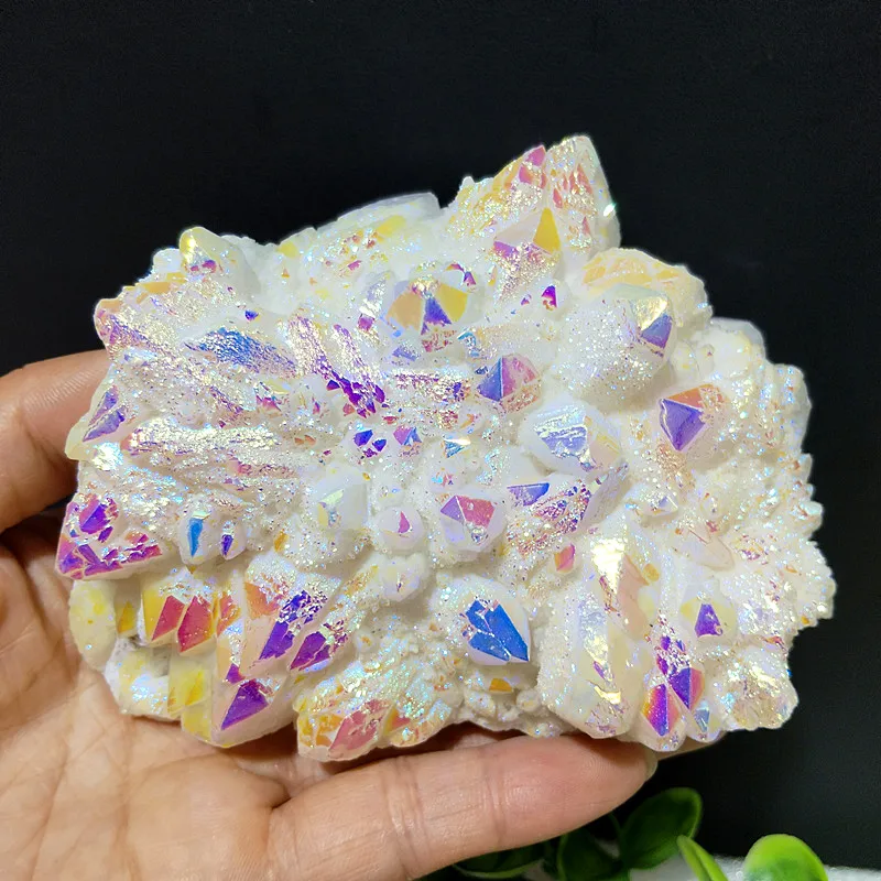 

Natural Stone Electroplated Crystal Cluster Mineral Samples Voodoo Meditation Healing Feng Shui Crystals Room decoration