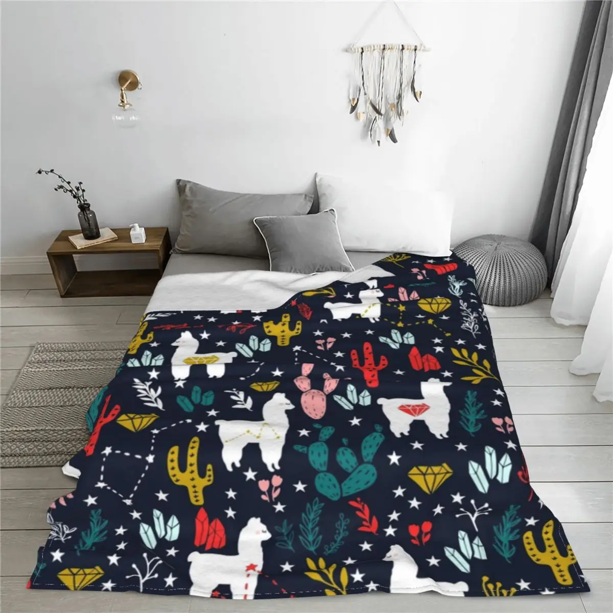 Funny Alpaca For Kids Blanket Cover Fleece Cute Cartoon Animal Super Warm Throw Blanket for Bed Bedroom Quilt