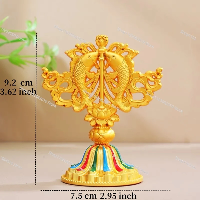 Tibetan Miniature Eight Treasures Auspicious ,Tantric Alloy Handicraft ,Buddhism Religious Item Desktop Altars Decorative ,1Set