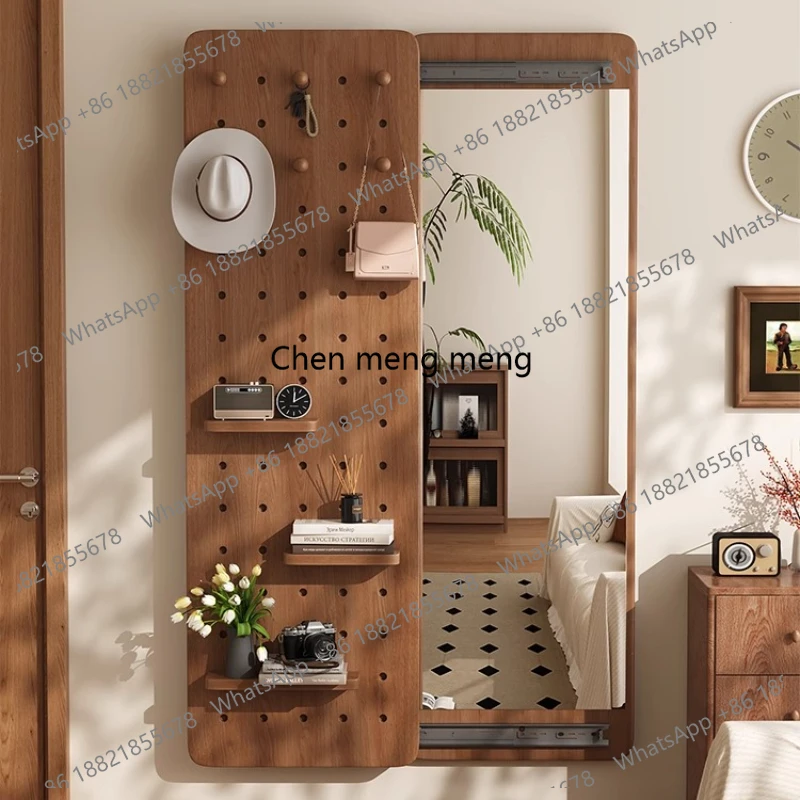 Espejo Adhesivo Rectangular para Dormitorio, Espejo de Pared con Soporte para Mujer, Espejo de Diseño Moderno, Espejo de Cuerpo Entero, Decoración del Hogar