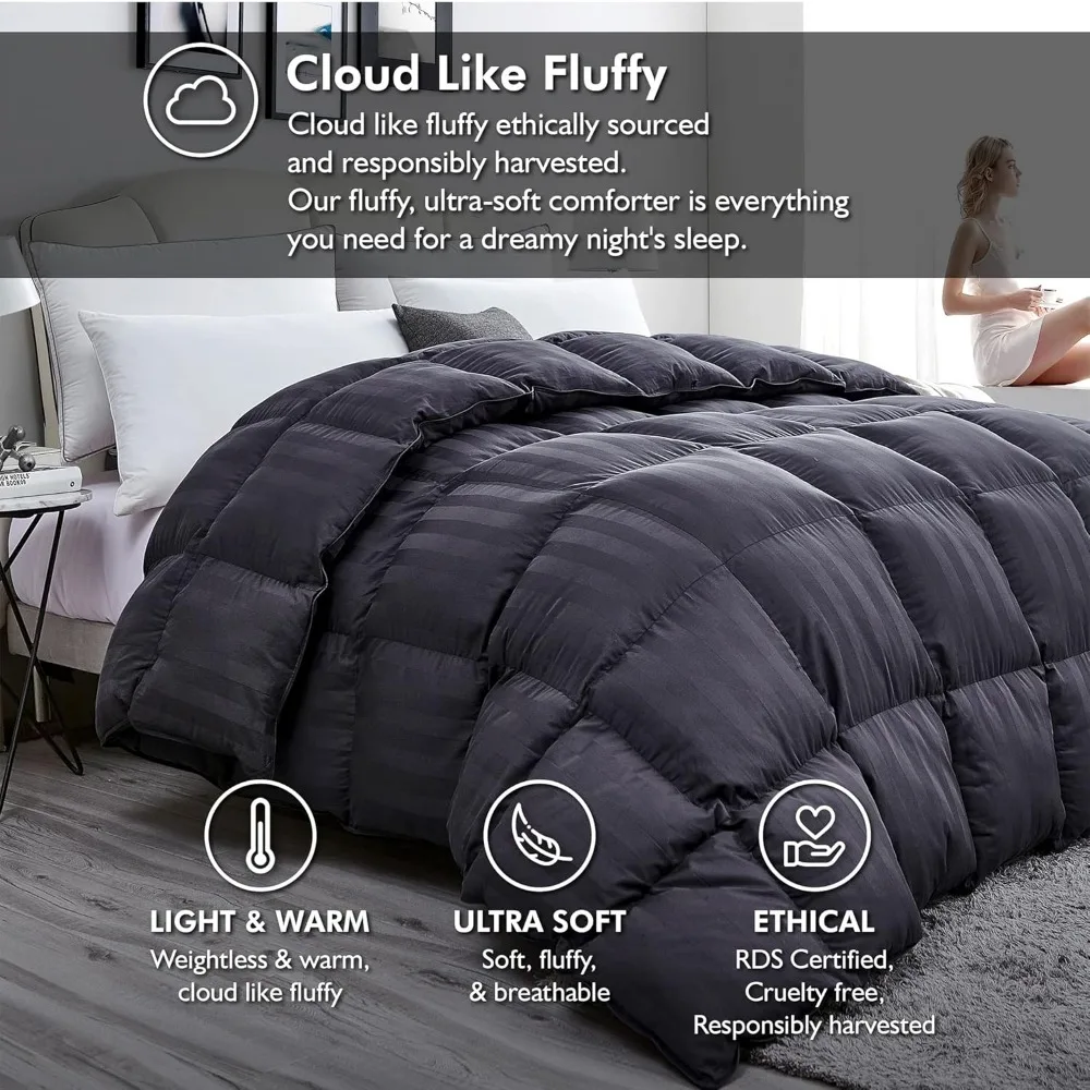 حشوة لحاف مقاس كينج مع غطاء قطن مصري 100% ووزن ملء 70 أونصة لراحة فاخرة