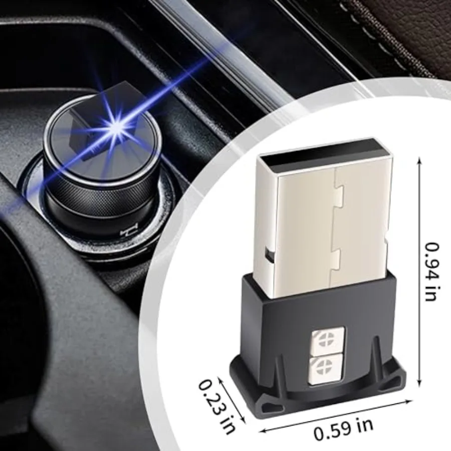 Mini USB LED Car Light, DC 5V Intelligent Interior Car Lights, Car Accessories Atmosphere Lamp for Car, Plug-in Interface, Suit