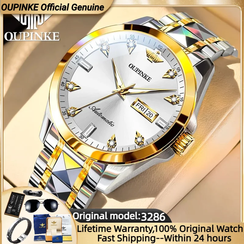 

OUPINKE 3286 NEW High end Men's Watches Imported Automatic Movement Mechanical Watch Tungsten steel Luxury Original Wristwatches