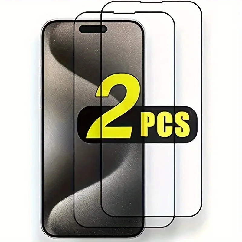 

2Packs Screen Protector For IPhone 15 14 Pro Max 7 8Plus XR XS Max Tempered Glass For IPhone 11 12 13 Pro Mini Glass Film