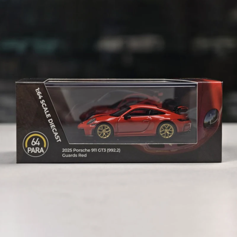 PARA 1:64 911 GT3 992.2 2025, Legierungsauto, Druckguss und Spielzeugfahrzeuge, Automodell, Miniaturmodellauto für Kinder