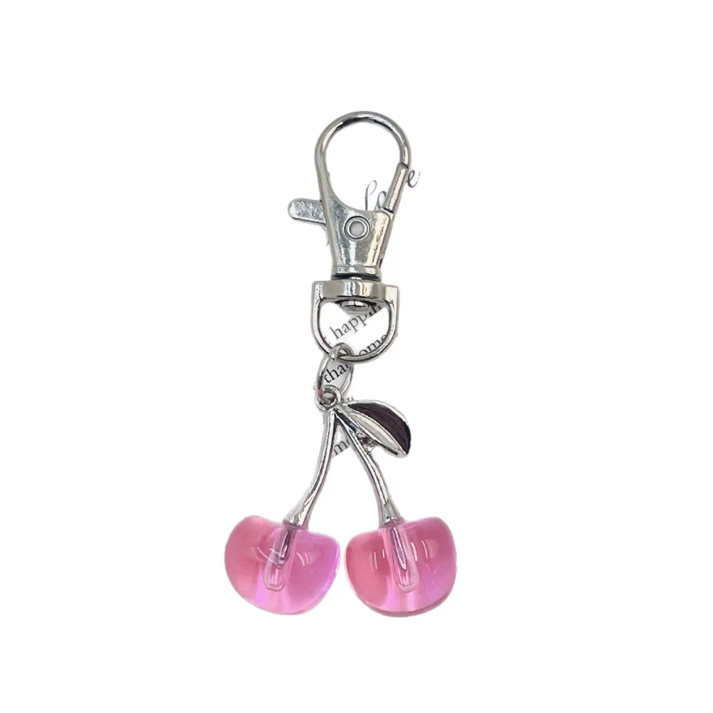 

Creativity Design Sense Fashion Cute Bag Keyring Stainless Steel Pendant Accessories Car Keychain Popular Fruit Cherry Couples
