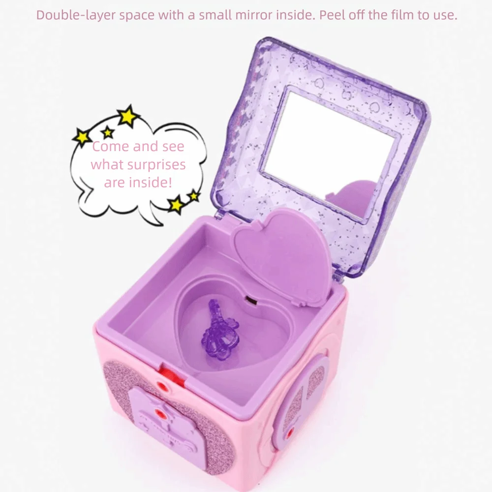 الأميرة فتاة الكنز الصدر مع مفتاح القفل DIY اليدوية صندوق مجوهرات للبنات الكرتون التعليمية الفتاة المجوهرات