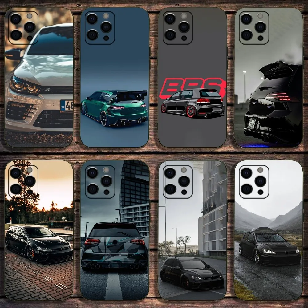 Sports Car G-Golf GTi Phone Case For Apple iPhone 15,14,13,12,11,Pro,X,XS,Max,XR,Plus,Mini Soft Black Cover