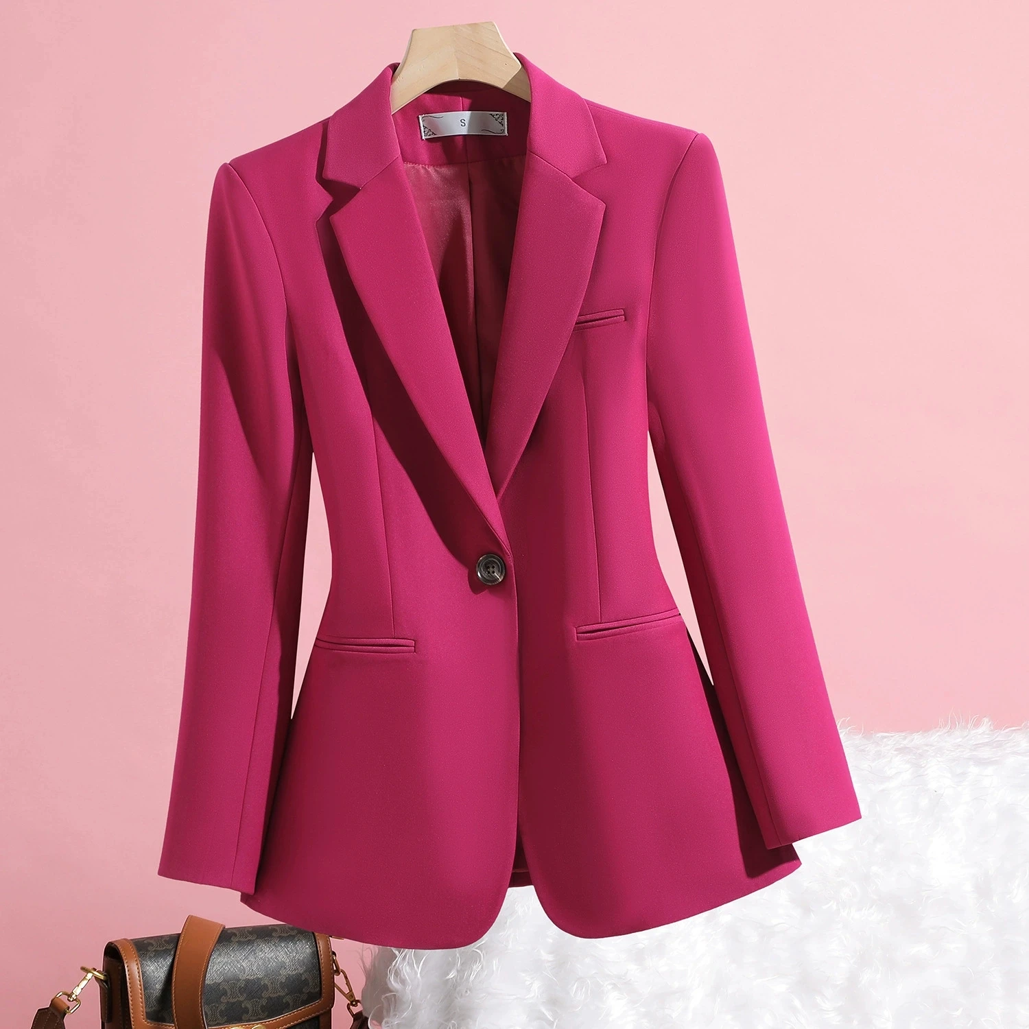 New Spring Autumn Green White Women Blazer Long Sleeve Single Breasted Office Suit Ladies Business Work Wear Formal Jacket Coat