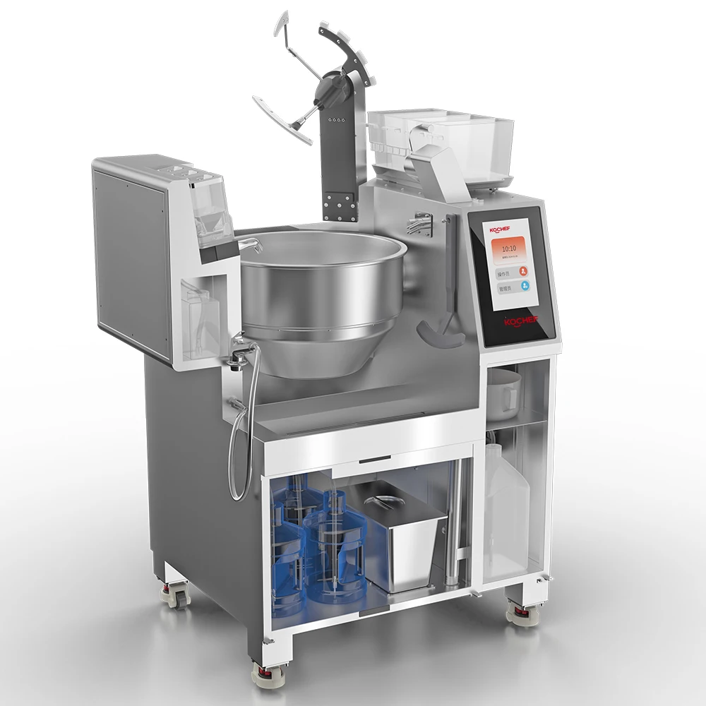 Robô de cozinha automático comercial eletromagnético totalmente automático rotativo frigideira controle de tela digital inteligente