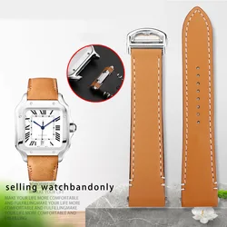 Cowhide wristband for Cartier Santos series cowhide strap WSSA0029 quick release design cowhide men's 19mm 21mm