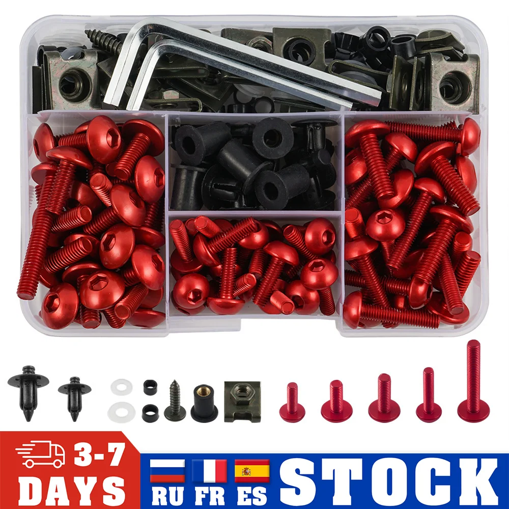 190PCS M5 M6 Complete Fairing Bolts CNC Screw For Honda  Honda CBR600RR CBR1000RR CBR 600 F2 F3 F4 CBR 600 RR CBR 1000 RR