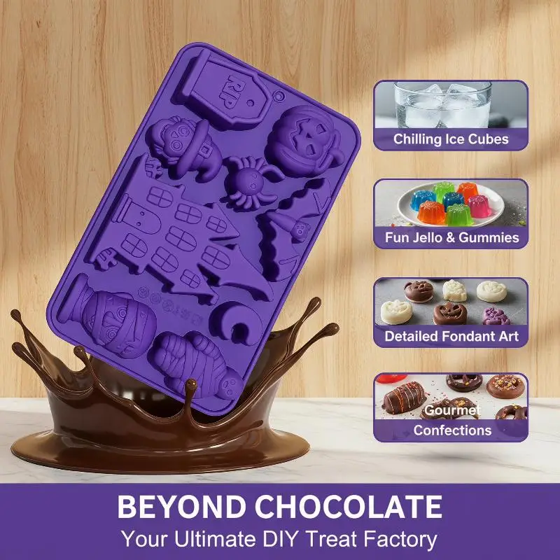 Halloween Silicone Witch Baking Mold Reusable Easy Release for Candy Chocolate Cake Halloween Party Supplies