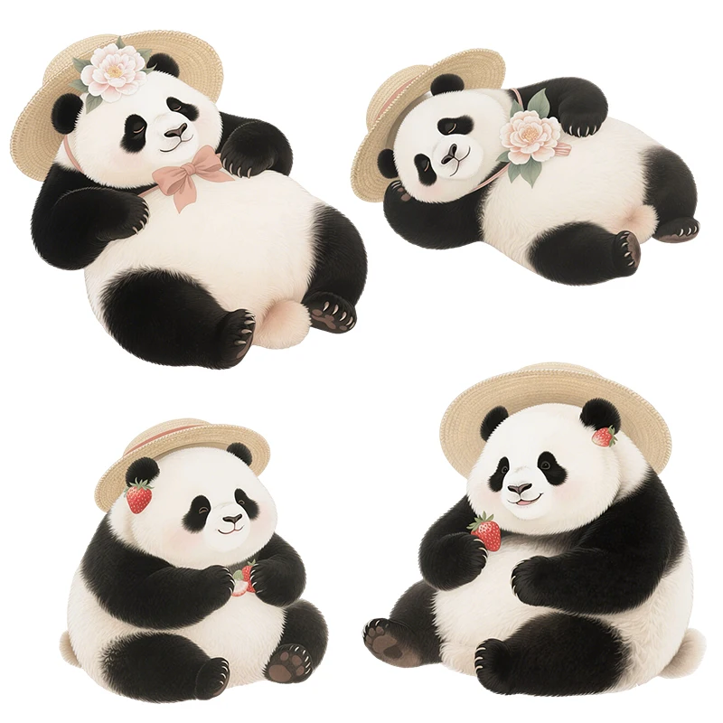 Three Ratels CEE232 Leisurely Panda Cartoon Wall Stickers for Home Decoration