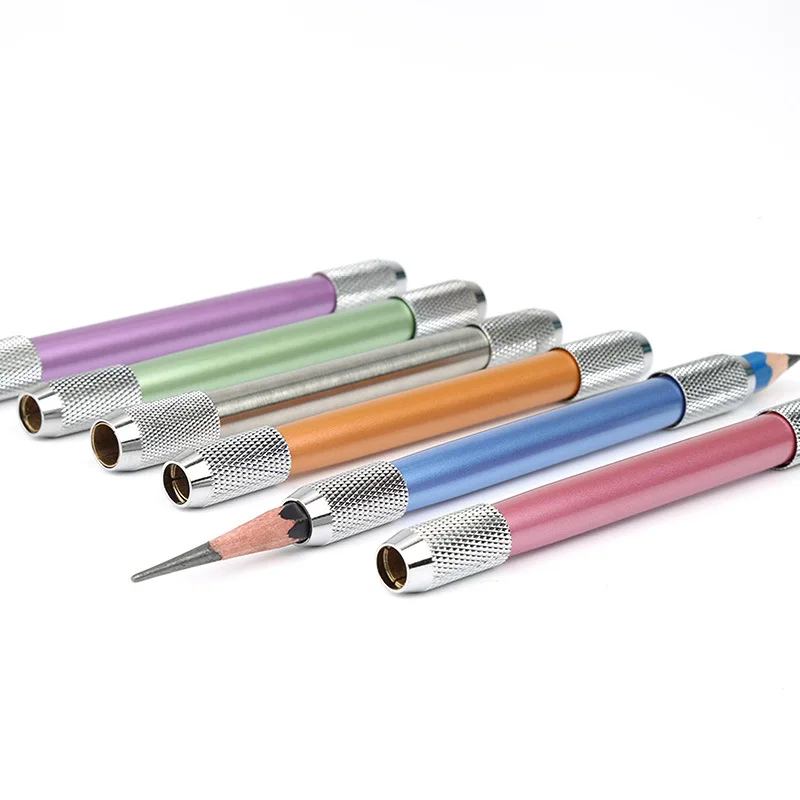 Metal Double-Ended Pencil Extender Log Extender Pen Catcher Sketch Student Writing Extension Bar