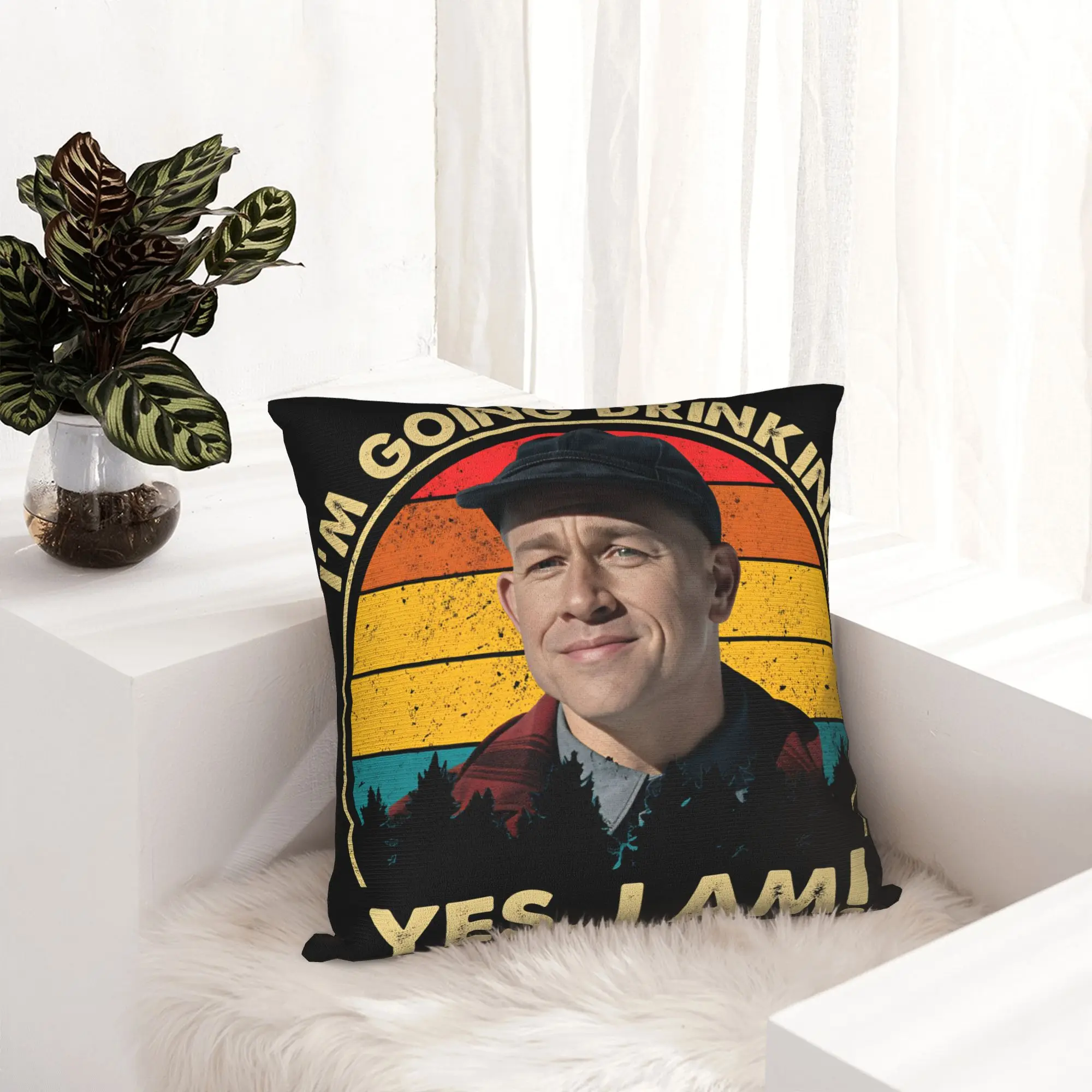 تشارلي هونام إد جين سأذهب للشرب نعم أنا عيد الميلاد وسادة غطاء المنتج رمي كيس وسادة غطاء كرسي متعدد الحجم #6