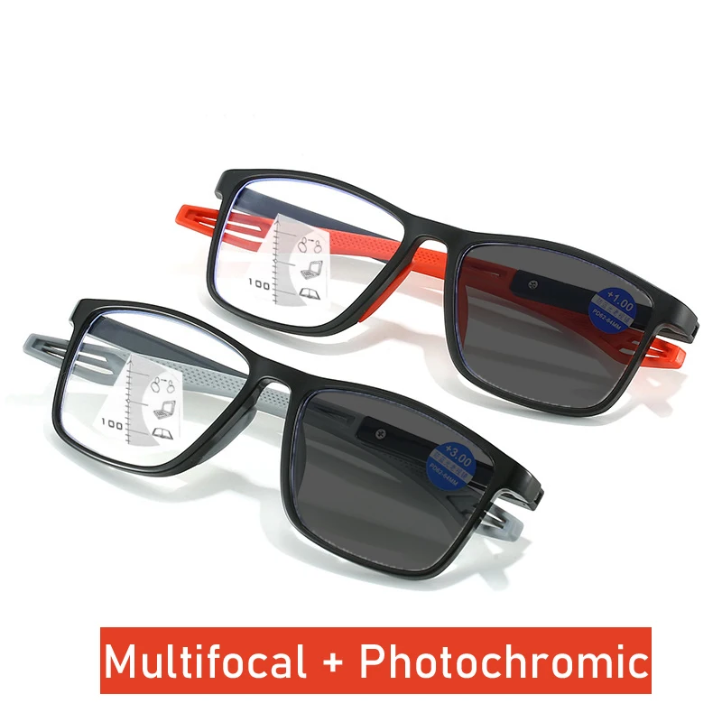 

Photochromic Multifocal Reading Glasses for Men Women Outdoor Anti Blue Light Presbyopia Sunglasses Diopter +1.0 TO +4.0 Eyewear