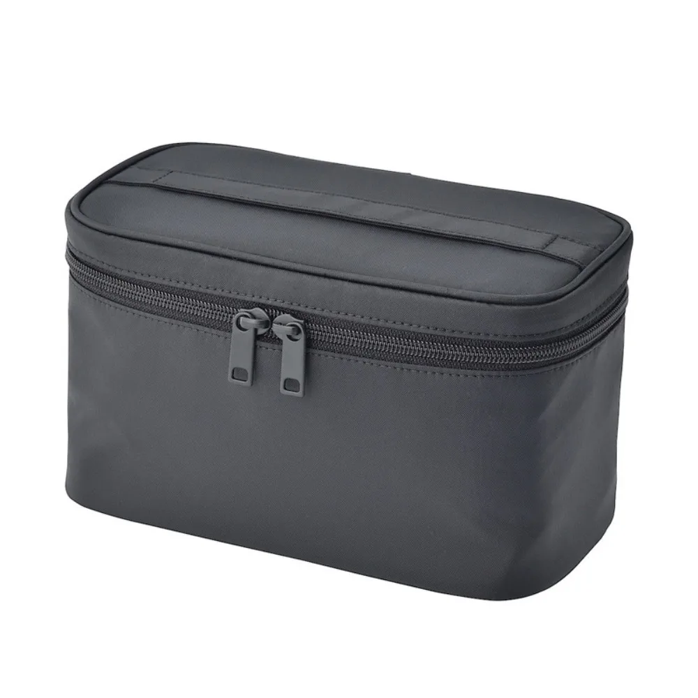 

Japanese Style Women's Makeup Bag Black Large Capacity Washing Storage Bag Handheld Double Zipper Men's Toiletry Bag Women/Men