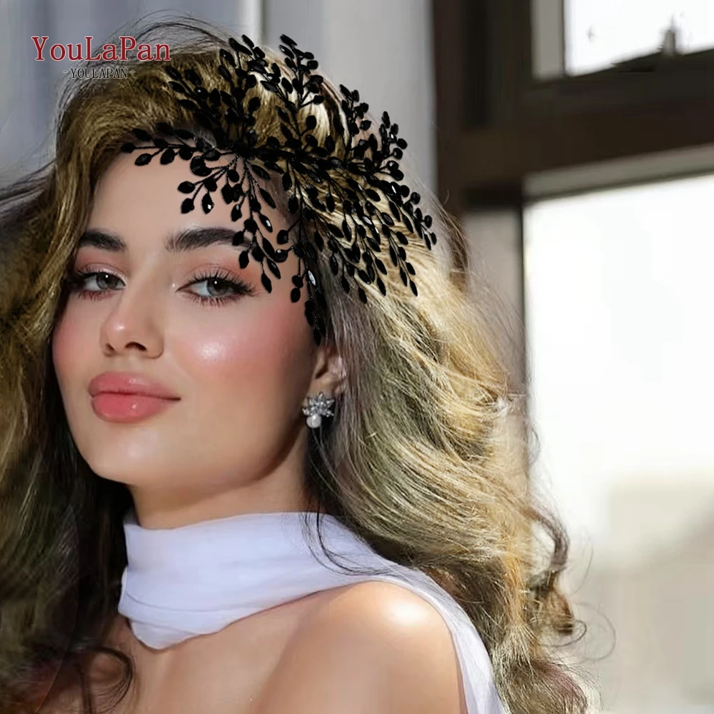 Youlapan Bride Headband Wedding Tiara Trendy Rhinestone Shiny Women Hair Accessories Handmade Banquet Party Holiday Gifts HP853
