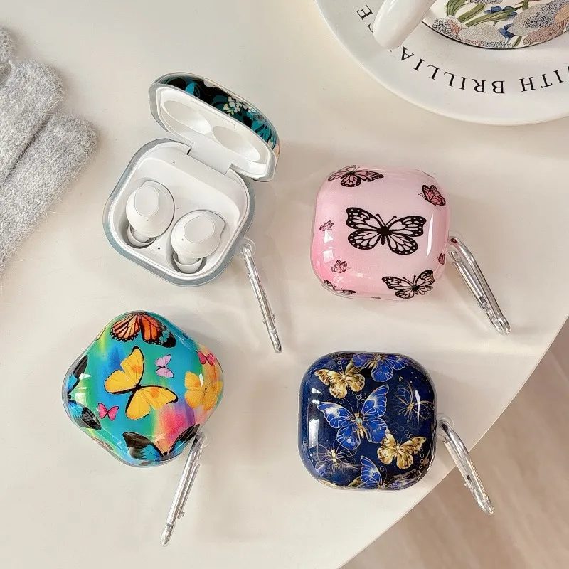 Bright Beautiful Shade Butterfly for Samsung Galaxy Buds Core Pro FE Live 2 Case Earphone Cover Protective Anti-scratch Funda