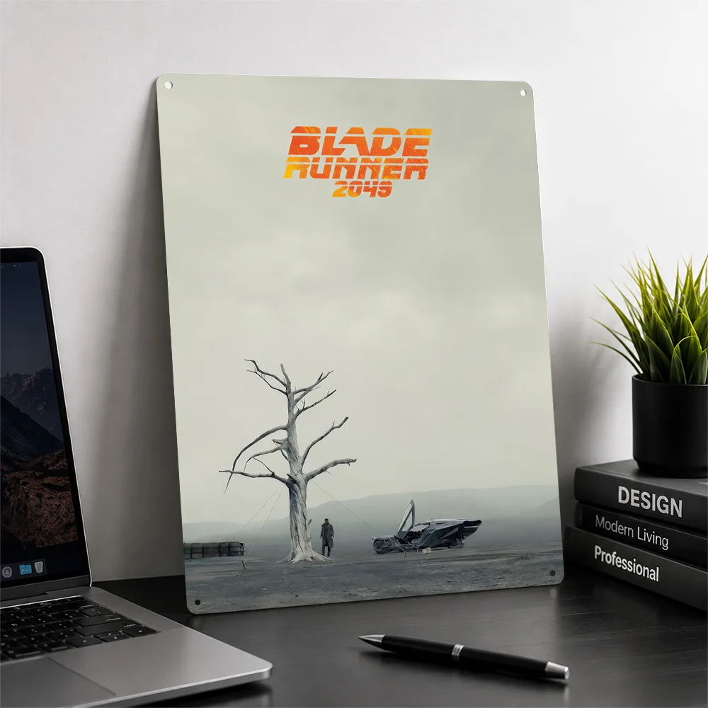 Blade Runner 2049 Movie 3D Texture Metal Poster Customized Wall Art Tin Sign Gift for Mancave Bedroom Decorations Bathroom Decor