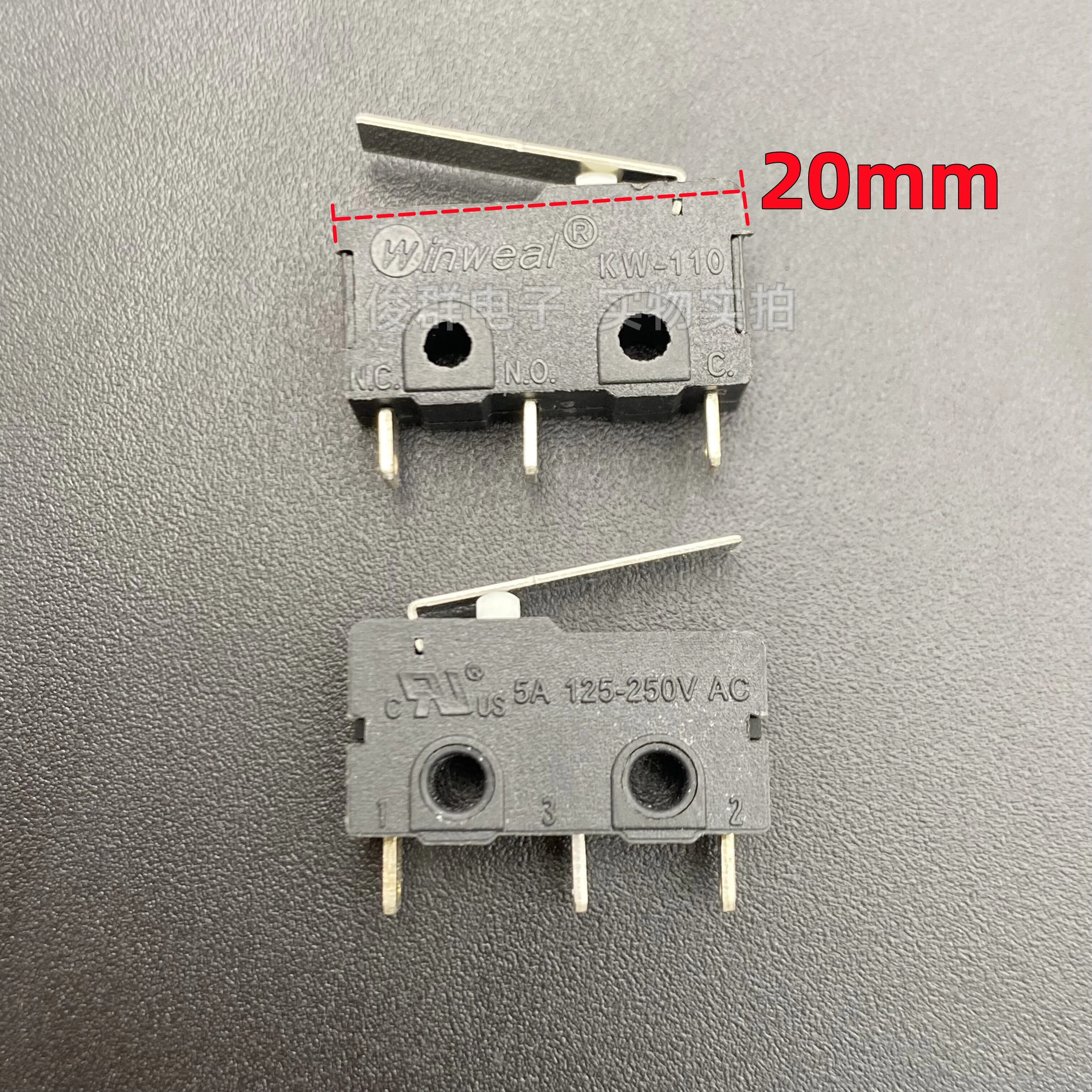10pcs/ KW-110 micro switch 3-pin 5A travel limit detection reset touch point button