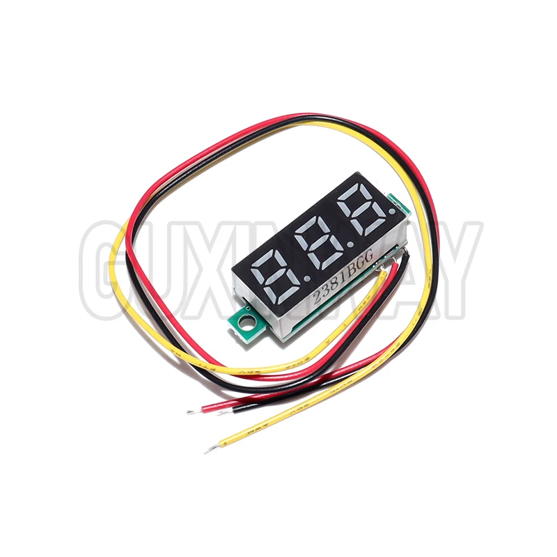 4 ชิ้นมินิดิจิตอล DC โวลต์มิเตอร์ 0.28 นิ้ว 2 สาย 2.5 V-30 V มินิดิจิตอล DC โวลต์มิเตอร์เครื่องทดสอบแรงดันไฟฟ้าเมตร 4 สี