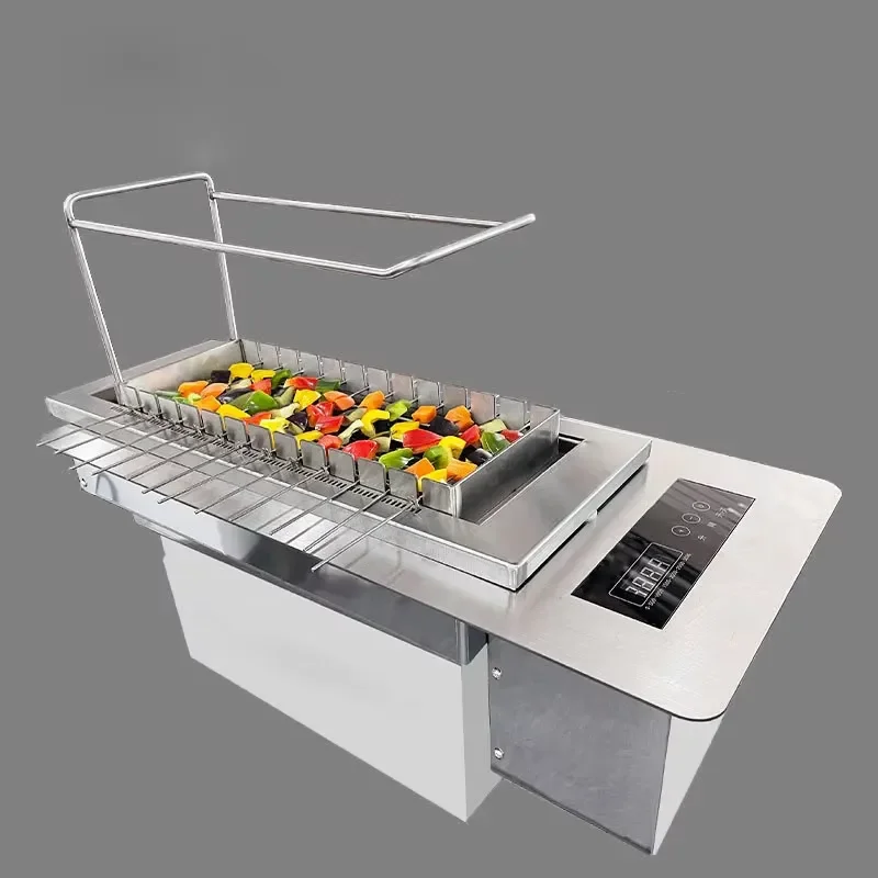 Commercial Electric BBQ Grill Automatic Rotating Skewer Machine Indoor Barbecue Oven Restaurant Kitchen Equipment for Party