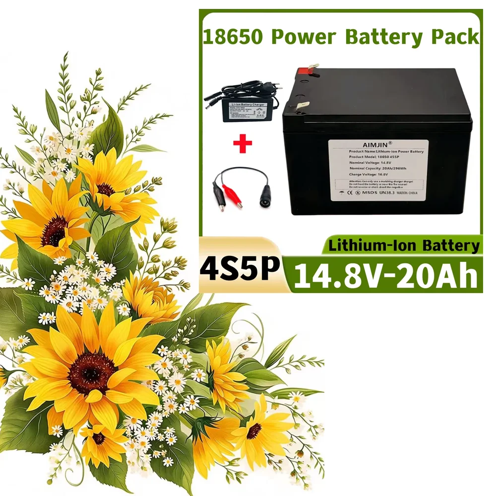 4S5P 14.8V 20Ah Lithium-ion Battery Pack built-in BMS Suitable for 16.8V Equipment, High-power Inverter, Tourist Car Solar