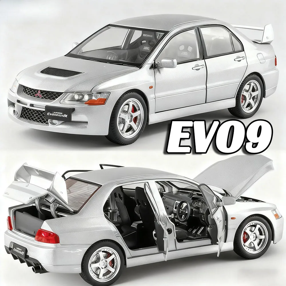 1:24 EVO9 RX7 Modello Giocattolo Auto In Miniatura In Lega Pressofusa Suono Luce Assorbimento Degli Urti Tirare Indietro Porta Aperta Ufficio Ornamento Veicoli