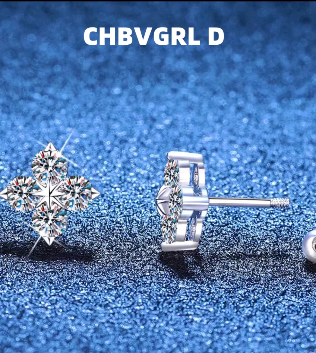 

[Fresh] Hot Sale D Color Moissanite Earrings S925 Sterling Silver Earrings Simple Ins Style Luxury Earrings