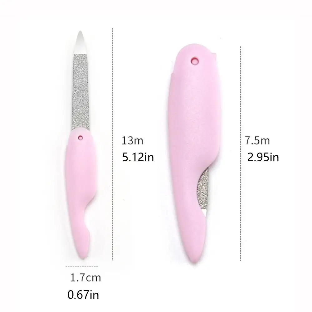 Mini Foldable Folding Nail File Stainless Double Side Nail Polishing Strip Grinding Rod Mental Polishing Stick Manicure Tool