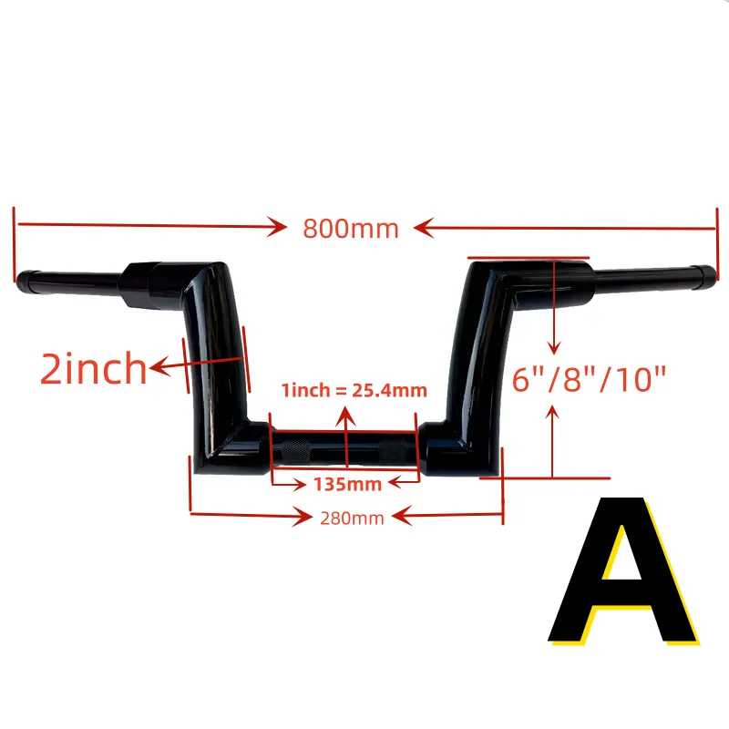 2025 Motorcycle 2'' APE Hanger Handlebar For Harley Softail Fat Boy Low Rider Street Bob Heritage Breakout Deluxe 883 1200 Bar