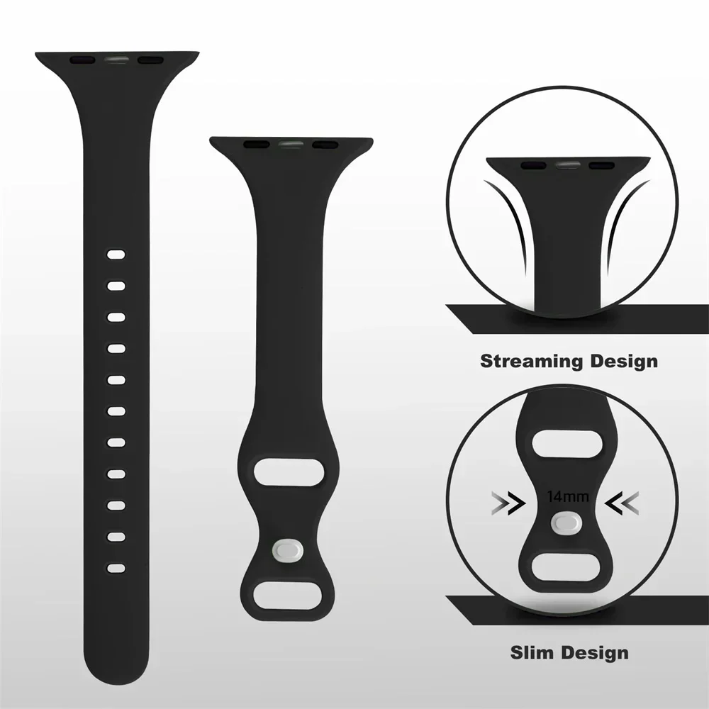 애플워치용 슬림 시계줄 42-46mm 45mm 44mm 40mm 41mm 실리콘 팔찌 아이워치 밴드 시리즈 11 10 9 8 7 5 6 울트라 3 49mm