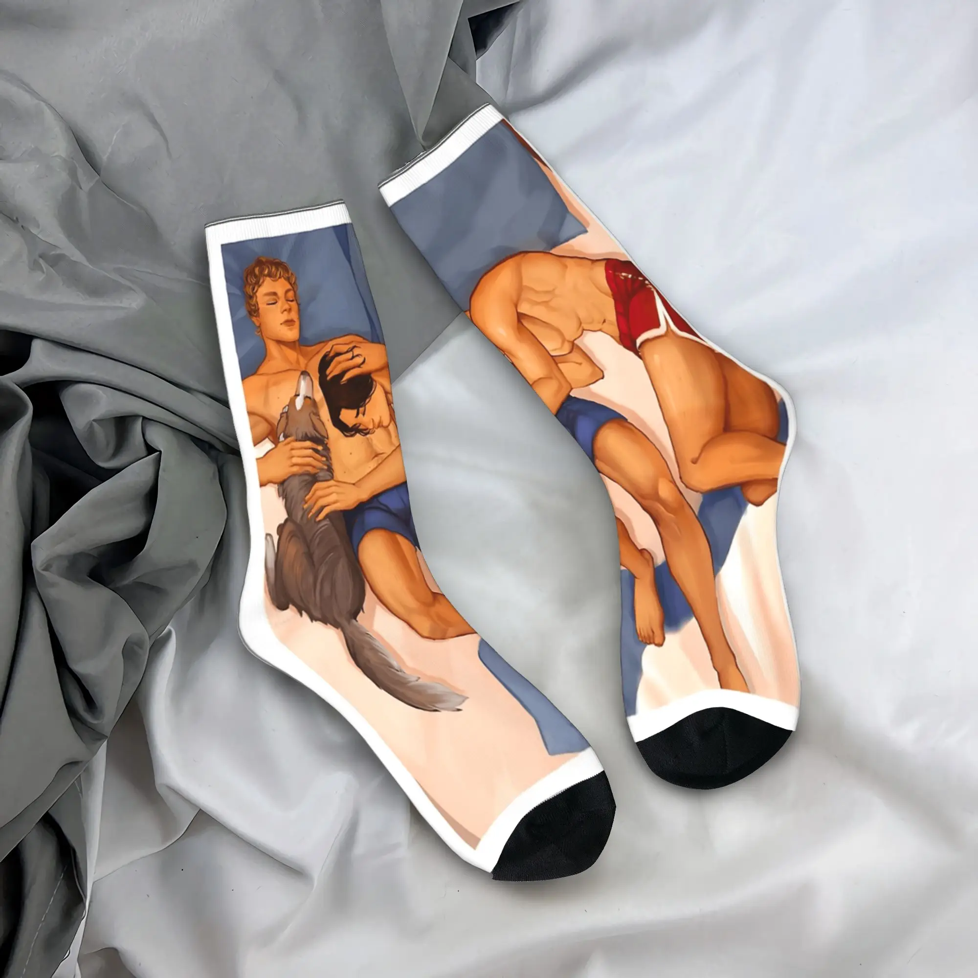 Heated Rivalry Socks  Pattern Stockings Anti Slip Men Socks Comfortable Winter Funny Cycling Socks