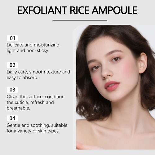 Imagen 2 del producto Tónico de arroz, ampolla exfoliante, suero que minimiza y ilumina los poros, exfoliación suave para la piel brillante, desvanece las manchas oscuras, cuidado de la piel
