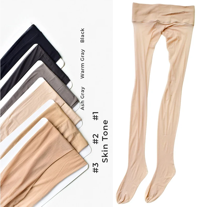 Summer Women\'s 1 Denier Ultra-thin High Waist Sheer 360° Seamless Pantyhose Ladies Matte Nylons Silk Stocking Control Top Tights