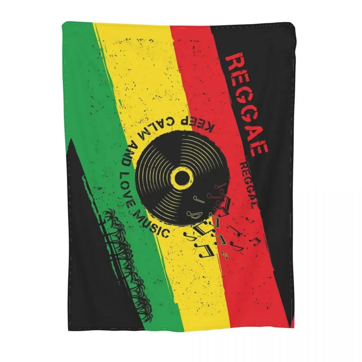 Reggae Keep Calm Love Music Rasta Knitted Blanket Flannel Rastafarian Jamaica Super Warm Throw Blankets for Bed Bedspread