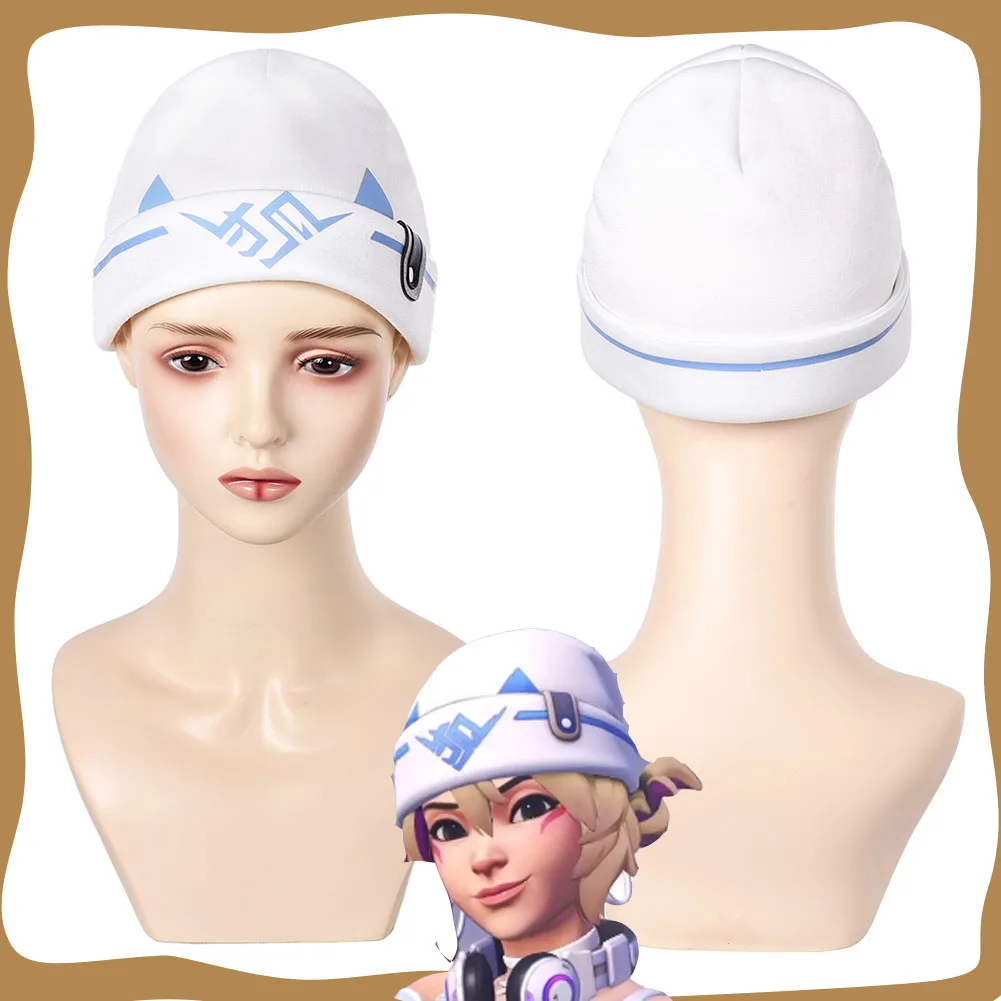 Game OW Kiriko Cosplay Witte Hoed Voor Vrouwen Meisjes Rollenspel Kostuum Accessoires Fantasy Cap Vermomming Halloween Carnaval Pak Rekwisieten