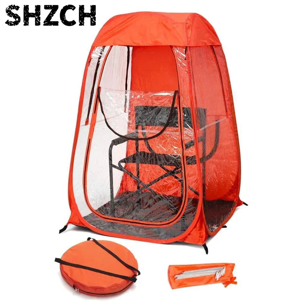 Waterproof Outdoor Fishing Chair Room Pop Up Rain Shelter Winter Cold Weather Emergency See Through Pvc Camping Tent