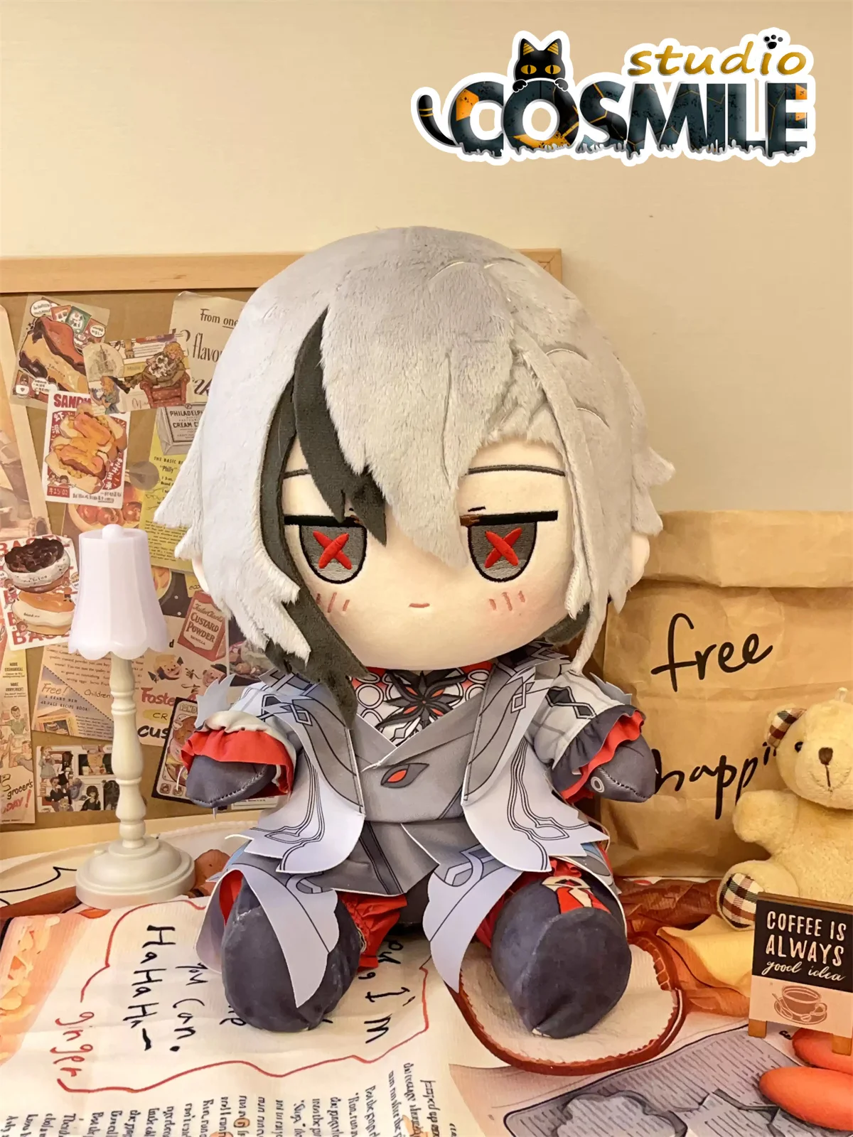 Game Genshin Impact Peruere ペルヴェーレ 페르엘 Arlecchino he Knave Fatui Stuffed Plushie 30cm Sitting Plush Seated Doll Toy Gift Jong