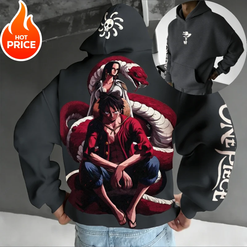 Nika Luffy Harajuku ropa de calle de una pieza para hombre 2026 ropa de calle Vintage Sudadera con capucha de invierno para mujer Sudadera con capucha de gran tamaño de manga larga