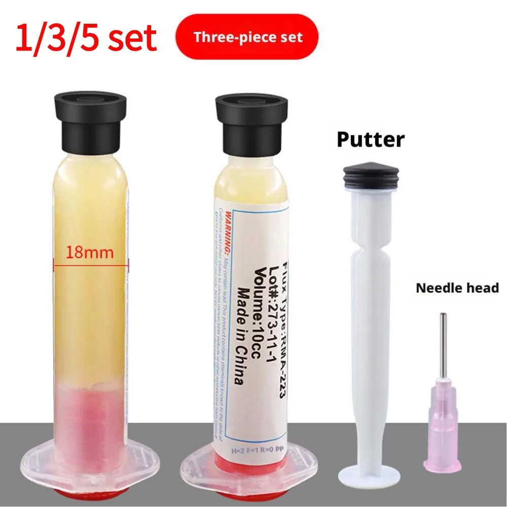 10cc Solder Paste RMA-223 Soldering Paste With Syringe Barrel For Computer Chips Phone LED BGA SMD PGA PCB Repair Tools